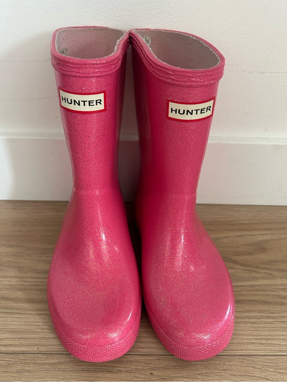 Hunter Kids Glitter Pink Rain Boots